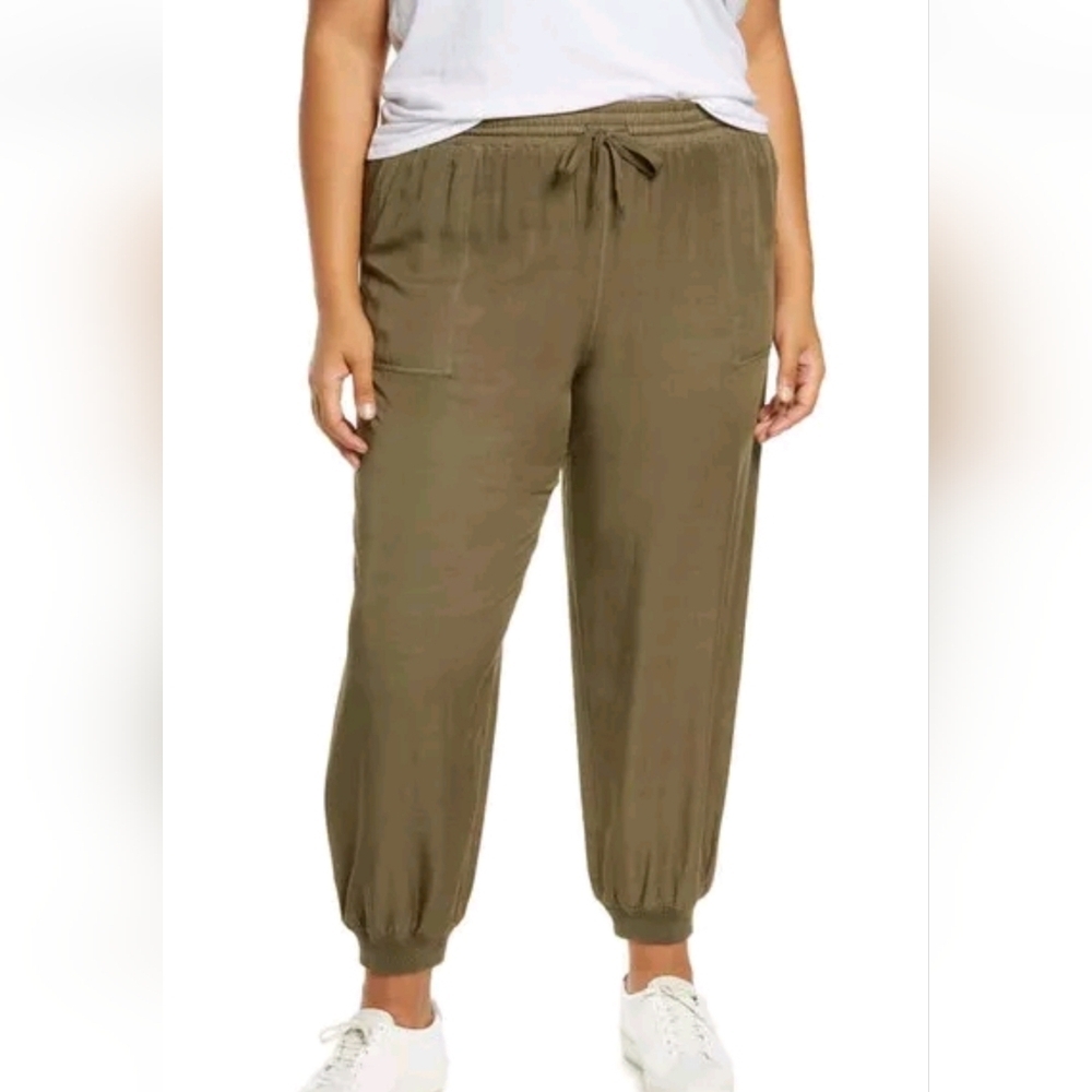 Blanknyc Roll The Dice Joggers Pockets Pull-on Olive Green Elastic Waist Lyocell